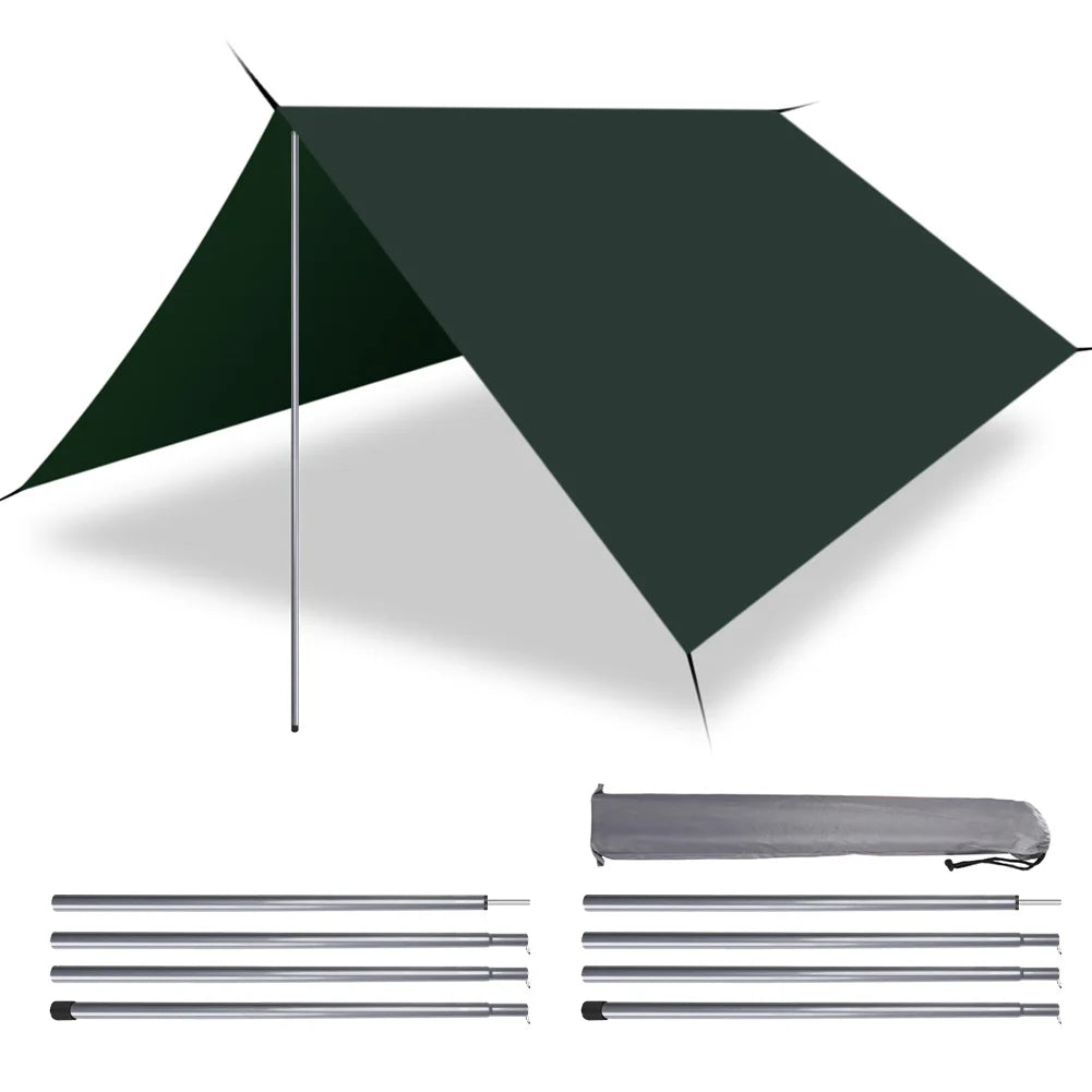 2 m Teleskop-Zeltstangen-Set mit 2 leichten, verstellbaren Trekking-Camping-Klappstangen für Spaziergänge, Überdachung, Wandern