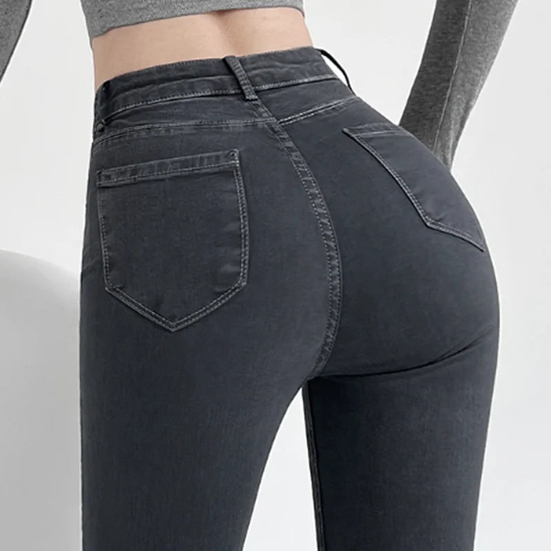 Jeans Männer Frauen Frühling Sommer Enge Passform Abnehmen Elastische Mid-taille Unisex Einfache Baustelle Arbeit Hosen