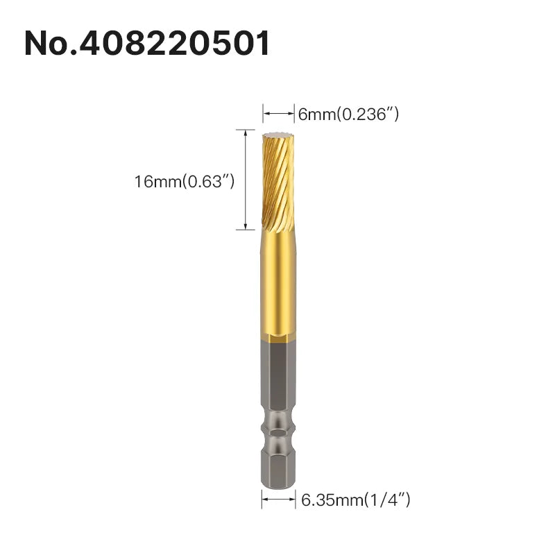 LIDIAO Titanbeschichtung, Rotationsgrate, Rotationsfeile, Sechskantschaft, Schleifwerkzeuge, Gravur, Schleifen, Polieren, Bit für Metall, Holz