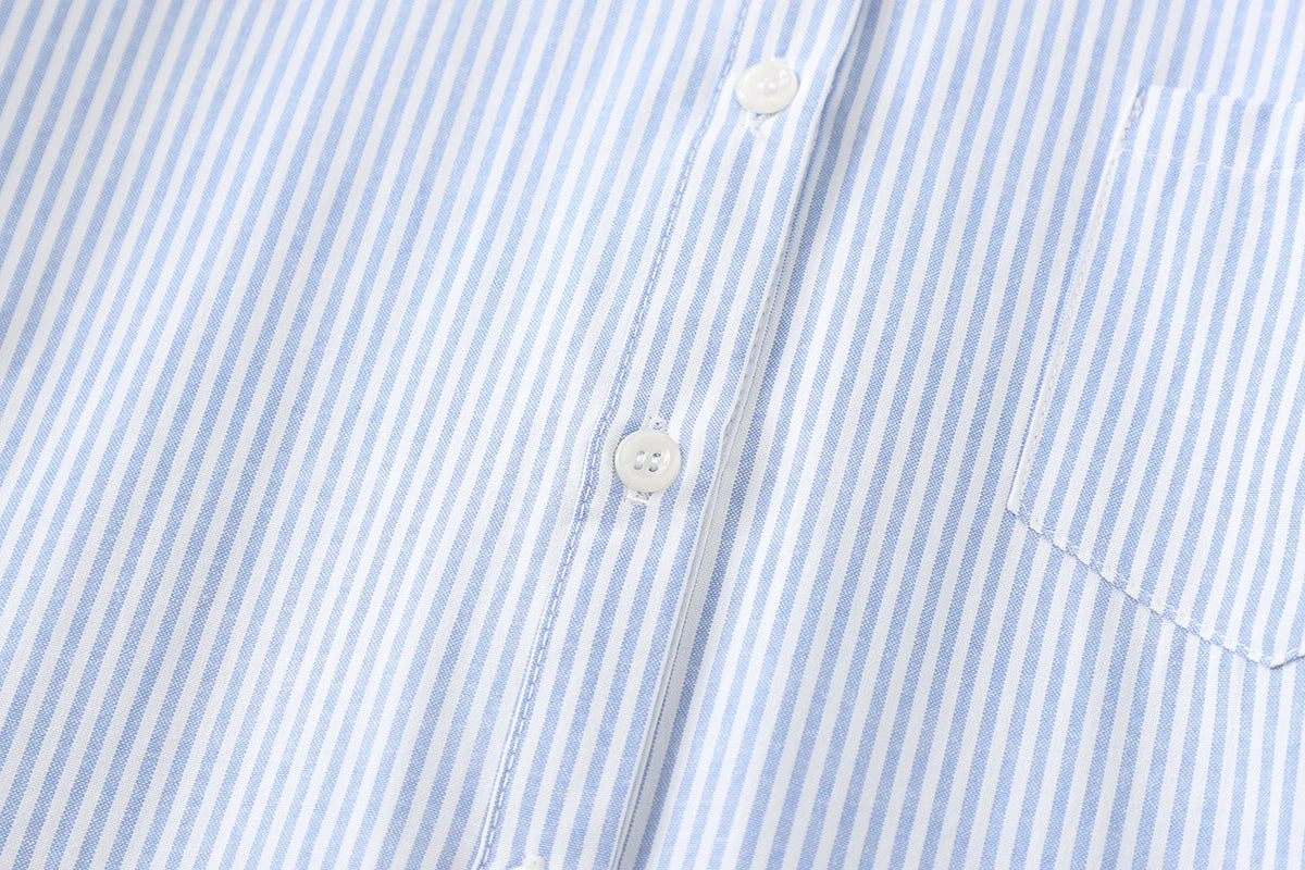 Einfache weiß blau rot gestreifte Hemd Frauen Frühling neue weibliche lässige Langarm Blusen und Tops Mode Damen Kleidung