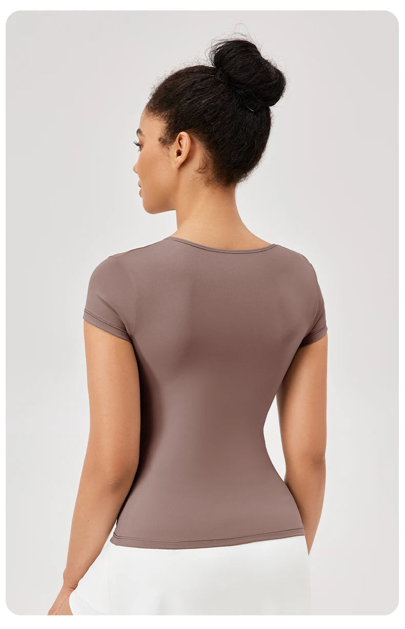 Yoga Tops Frauen Gym Training Sport Tops Quick-Dry Yoga Shirts kurzarm Outdoor Laufen Fitness Casual Sport T-shirt