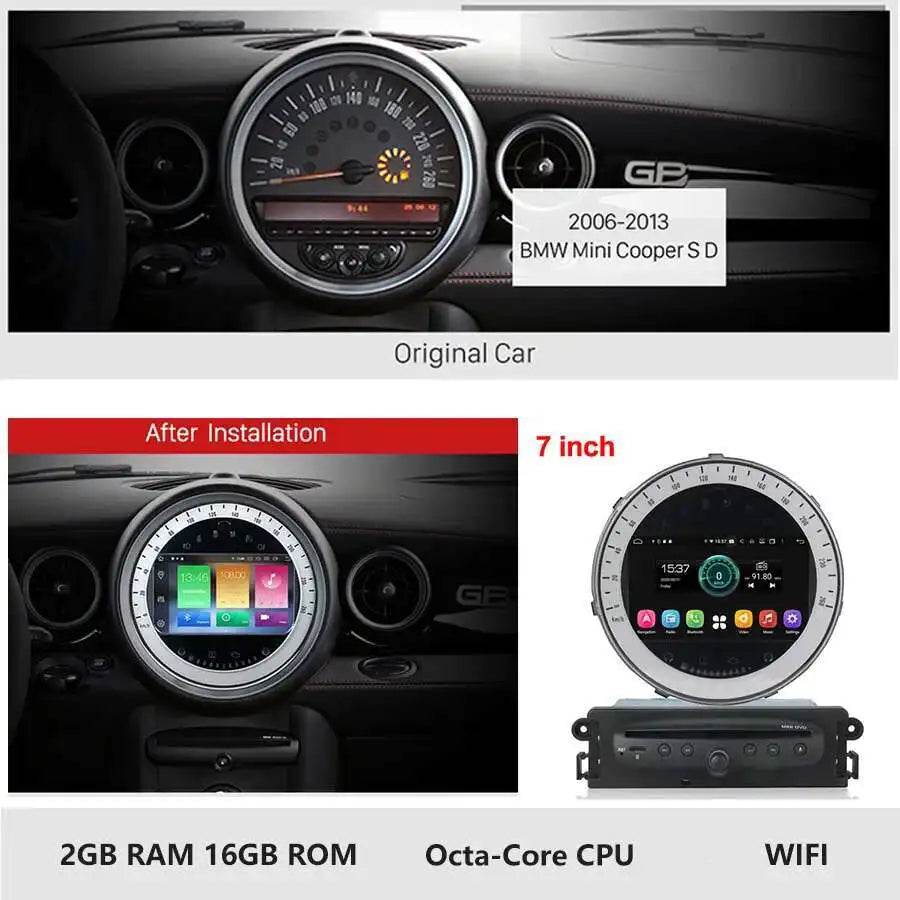 7 "/9" Radio Auto Multimedia-Player Für BMW Countryman Mini R60 2014 Auto Android 13 BMW Mini Cooper GPS Video Recoder Navigation