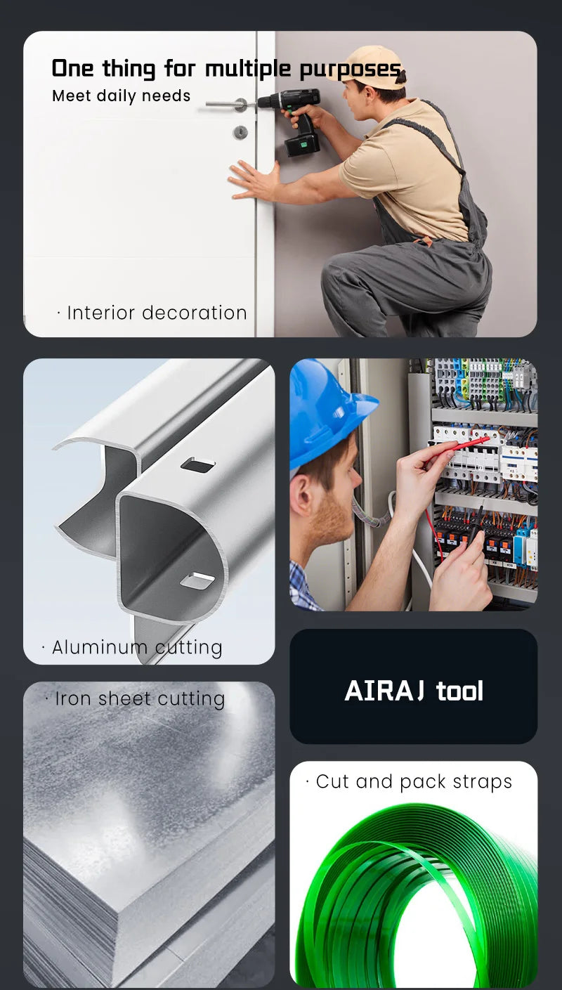 AIRAJ 10/12 Zoll Luftfahrtschere Toughbuilt Metallblechschneiden Multifunktionsschere mit abgestuftem Lineal EDC-Handwerkzeuge