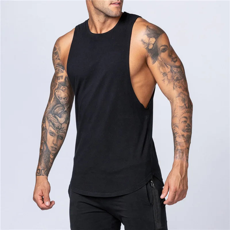 Männer Gym Kleidung Sommer Fitness Baumwolle Tank Top Männer Jogging Bodybuilding Ärmelloses Shirt Atmungsaktive Oansatz Casual Muskel Weste