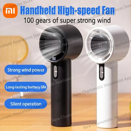 Xiaomi MIJIA 100-Gang-Handventilator mit hoher Geschwindigkeit, USB-Aufladung, tragbarer Mini-Turbo-gewalttätiger kleiner leistungsstarker Außenventilator, 3000-mAh-Akku