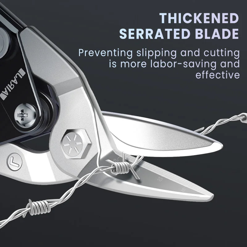 AIRAJ 10/12 Zoll Luftfahrtschere Toughbuilt Metallblechschneiden Multifunktionsschere mit abgestuftem Lineal EDC-Handwerkzeuge