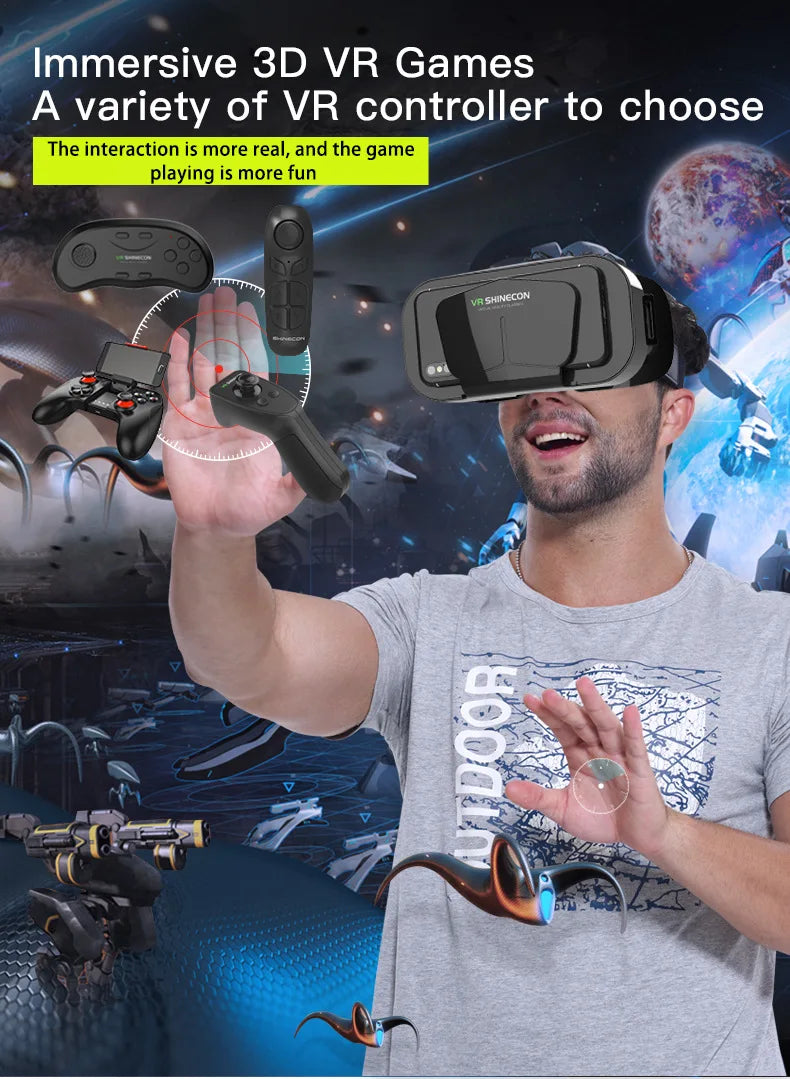 Vr Brille Virtual-Reality-Headset Viar-Geräte Helm 3D-Objektive Smart-Brille für Smartphones Handy Handy Gogle Spiel Zubehör