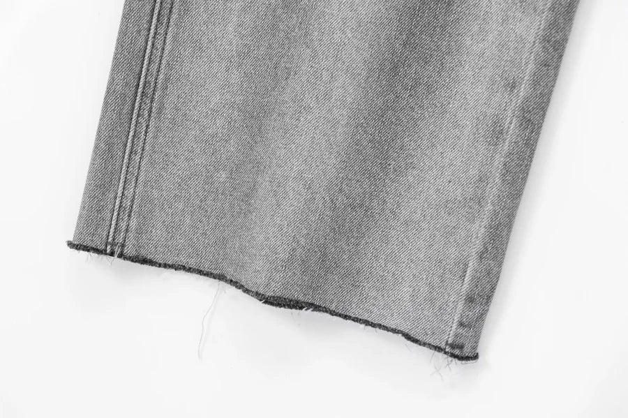 ETJ Damen-Jeans mit weitem Bein und hoher Taille, klassisch, alles mit fünf Taschen, gewaschen, weich, bequem, ultralange Jeans6045022