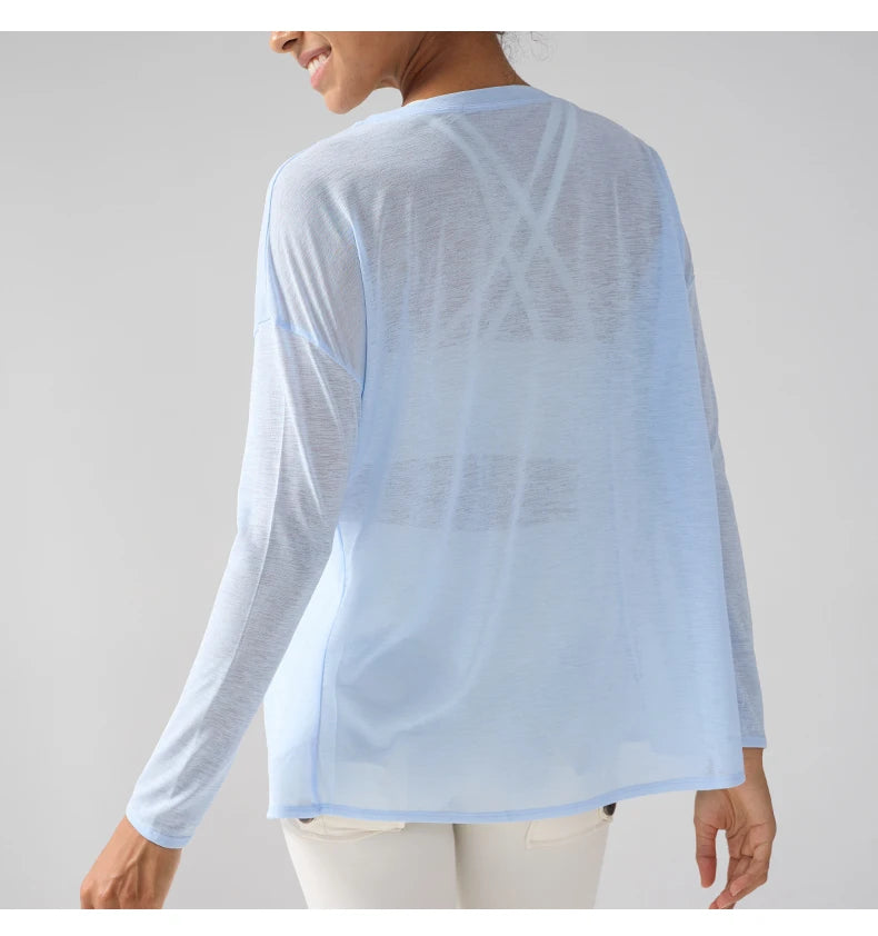 Gym Sport Tops Workout T-shirts Frauen Yoga Kleidung Laufen Lose Schlank Schnell Trocknend Training Langarm Bluse Fitness Tops 👚