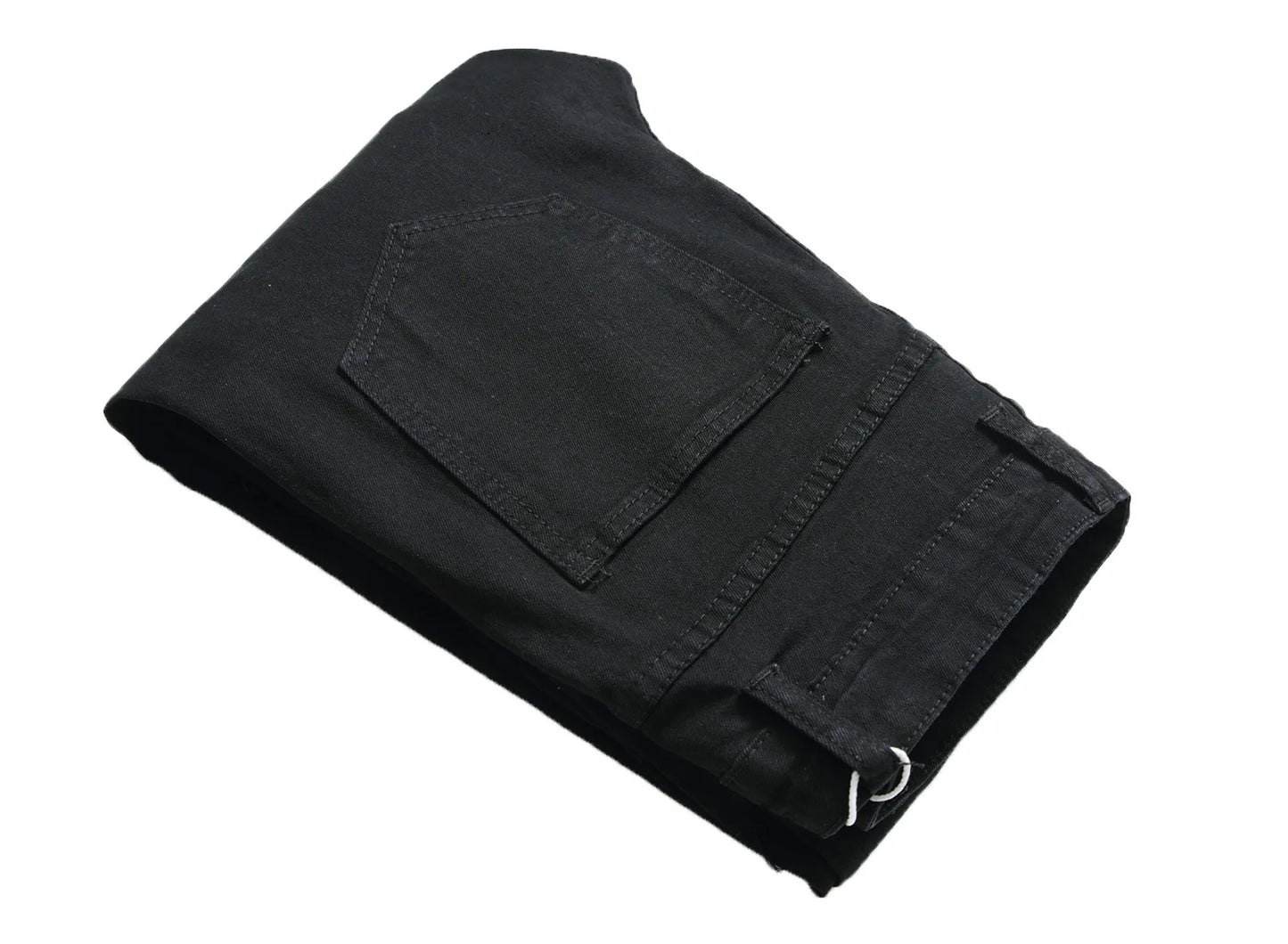 Jeans für Männer High Street mit Löchern und schwarzen Spitzen Slim Fit Jeans und Herren hosen