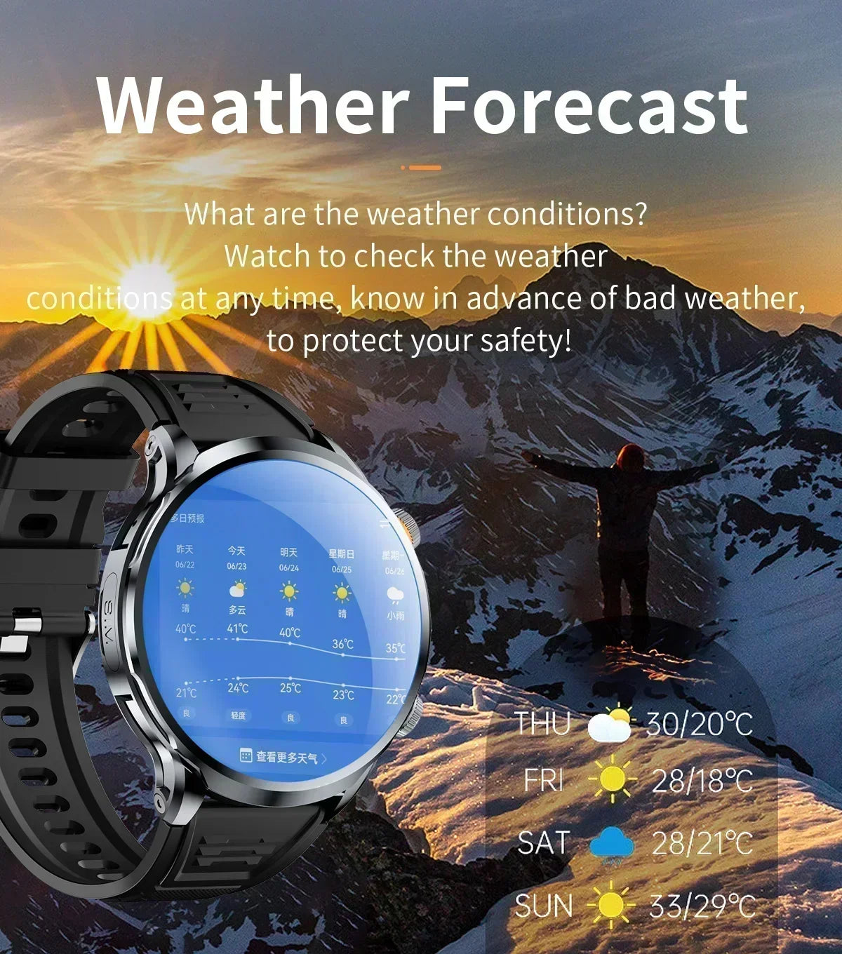 Neue H18 Android Smartwatch 1,95 Zoll AMOLED Blaulichtfilter Bluetooth Anruf GPS+GLONASS Dual Navigation Wasserdicht