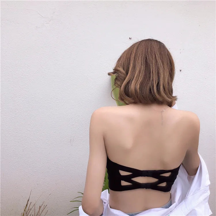 Nahtlose einteilige Röhrenoberteile für Damen, herausnehmbare Polster, Dessous, Basic, Schwarz/Weiß/Haut, trägerloser BH für Damen, Bandeau, sexy Dessous