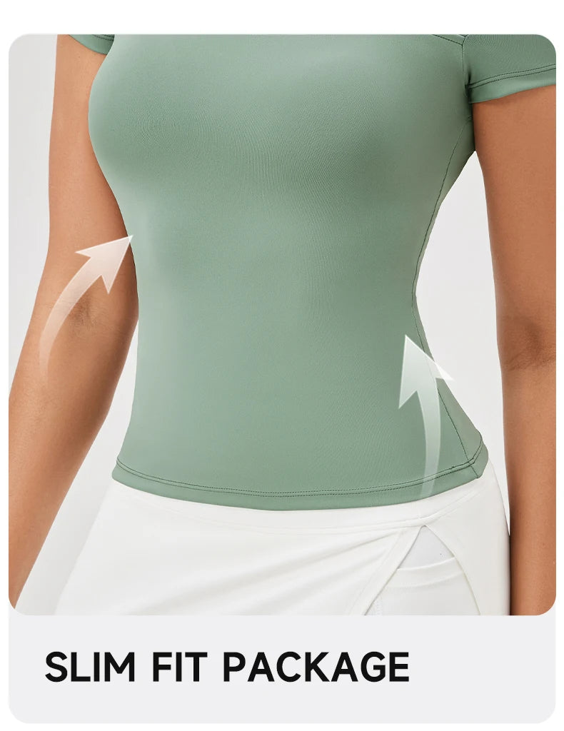 Yoga Tops Frauen Gym Training Sport Tops Quick-Dry Yoga Shirts kurzarm Outdoor Laufen Fitness Casual Sport T-shirt