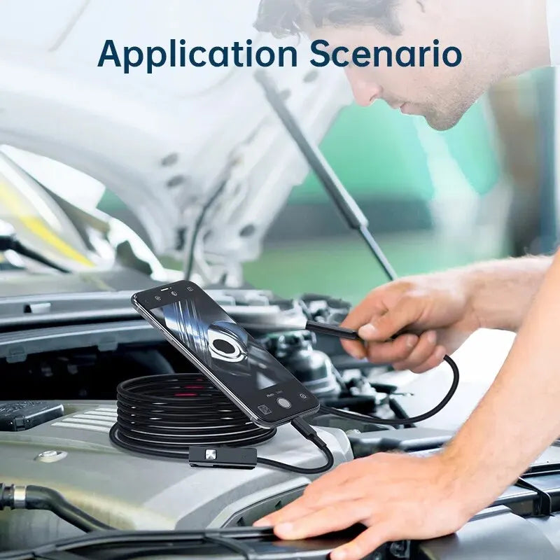 7,0 mm Typ-C Endoskopkamera, IP67, wasserdicht, 6 LEDs, verstellbar, USB, Android, flexible Inspektion, Endoskopkameras für Telefon, PC