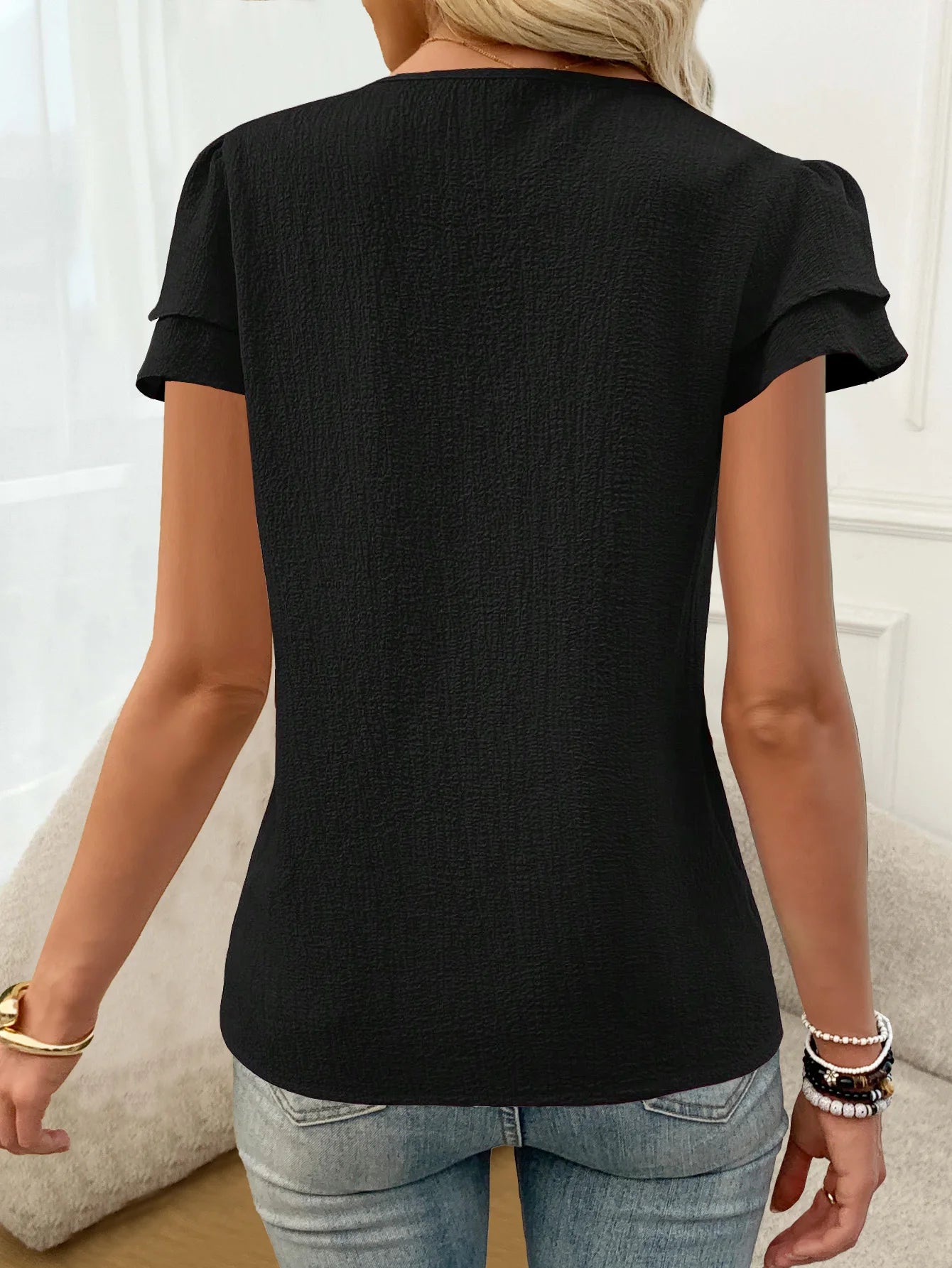 Temperament Lose Frau Hemd Mode Lässig Bluse Elegante kurzarm Frau Hemd Urlaub Wochenende Top