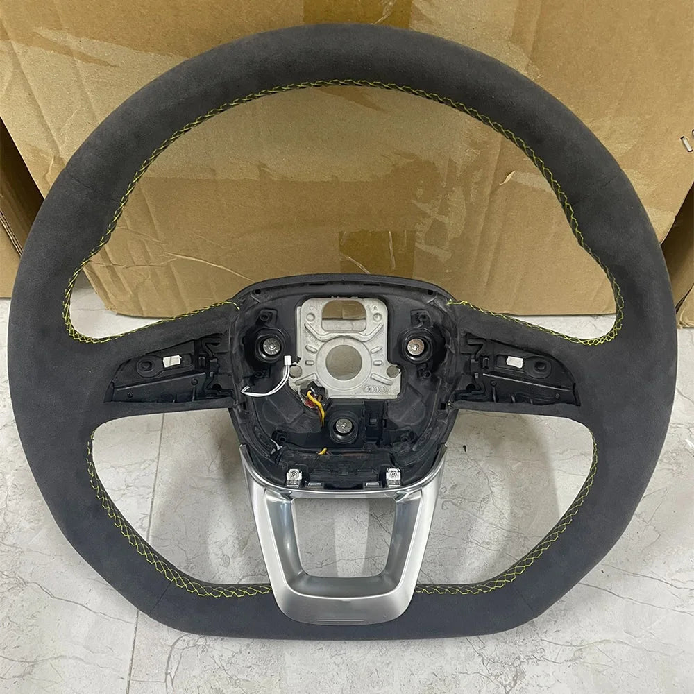 Beheiztes Lederlenkrad für Audi q5 sq5 2019–2025, verbessertes Sport-Lenkrad mit flachem Boden