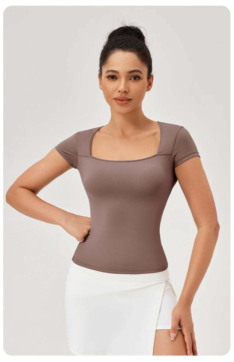 Yoga Tops Frauen Gym Training Sport Tops Quick-Dry Yoga Shirts kurzarm Outdoor Laufen Fitness Casual Sport T-shirt