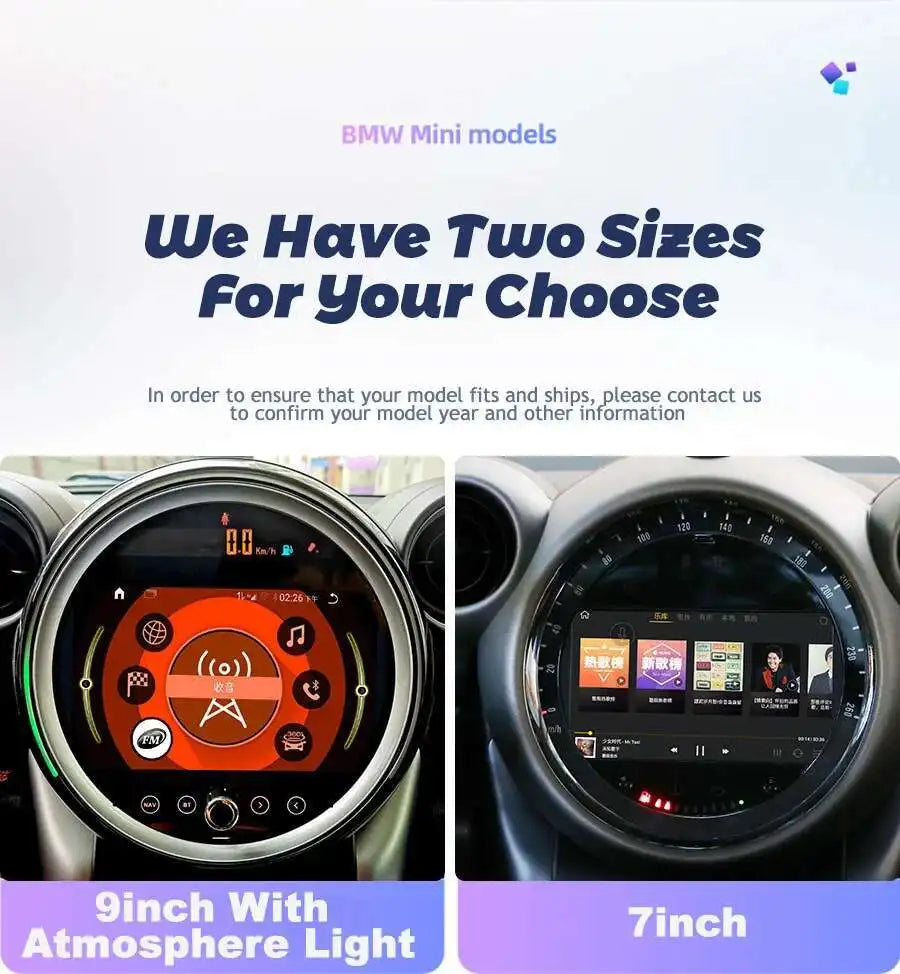 7 "/9" Radio Auto Multimedia-Player Für BMW Countryman Mini R60 2014 Auto Android 13 BMW Mini Cooper GPS Video Recoder Navigation