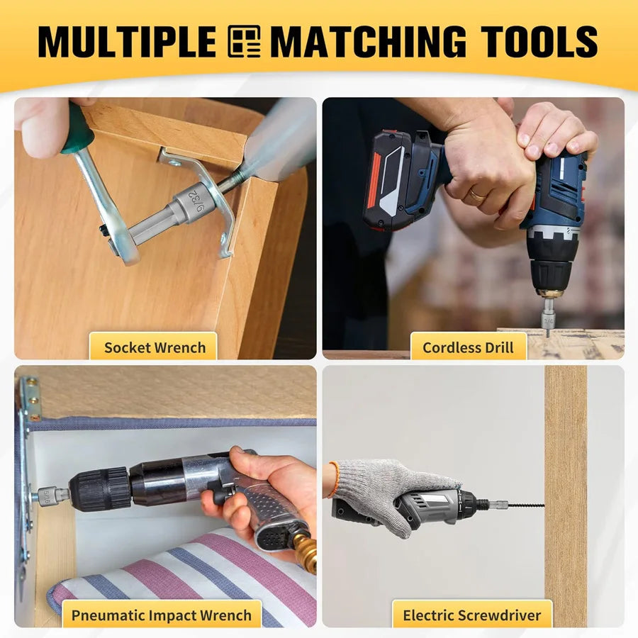 9 stücke/14 stücke Leistungsstarke Buchse Innensechskantschlüssel Sechskantgriff Schraubendreher Buchse Verlängerungsstange Pneumatische Schraubendreher Einsatz