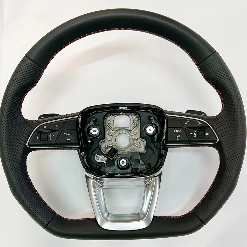 Beheiztes Lederlenkrad für Audi q5 sq5 2019–2025, verbessertes Sport-Lenkrad mit flachem Boden
