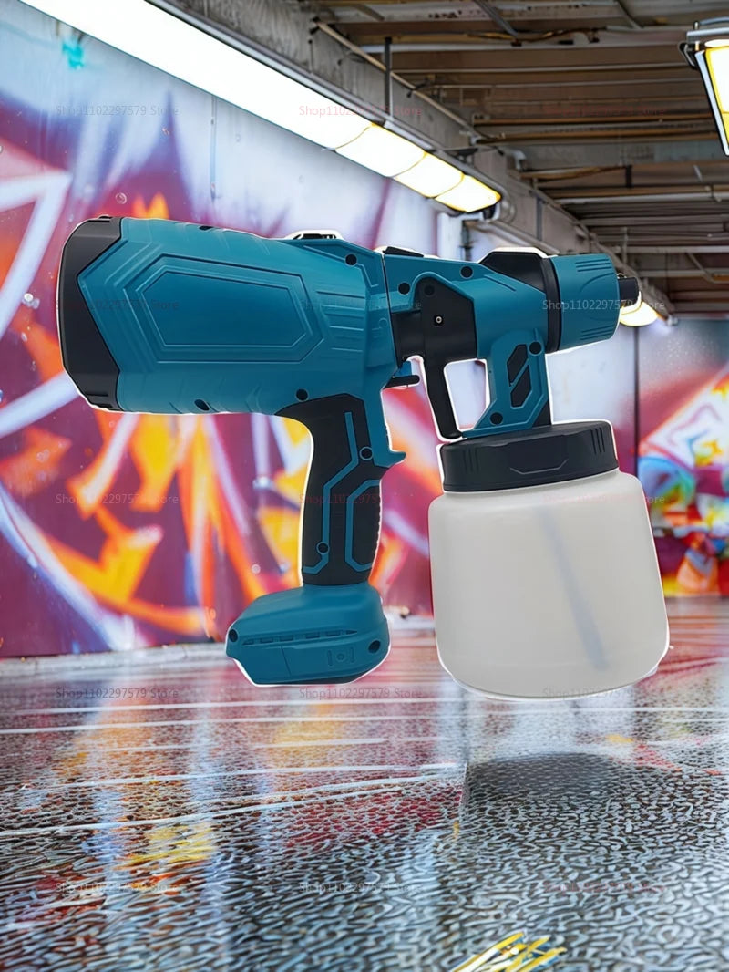600 ml kabelloses elektrisches Farbspritzgerät, leistungsstarkes Airbrush-Spritzgerät für Auto-Möbel, Stahlbeschichtung, für den Innenbereich