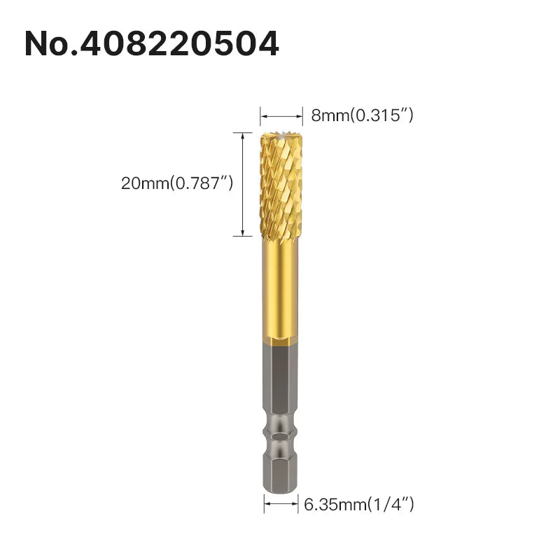 LIDIAO Titanbeschichtung, Rotationsgrate, Rotationsfeile, Sechskantschaft, Schleifwerkzeuge, Gravur, Schleifen, Polieren, Bit für Metall, Holz