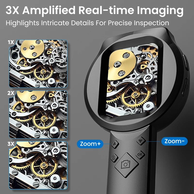 100-fache tragbare digitale Lupe, 1080P HD-Mikroskop, 2,8-Zoll-IPS-Handheld-Mignifying-Glas für Elektronik, Reparatur, Überprüfung von Schmuck