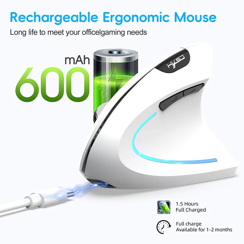 Xiaomi Vertikale Maus 2,4g + bt5.1 Dual-modus Drahtlose Mäuse Stummschaltung Prävention Maus Hand 6d Wiederaufladbare Typ-c 2400dpi Gaming Maus