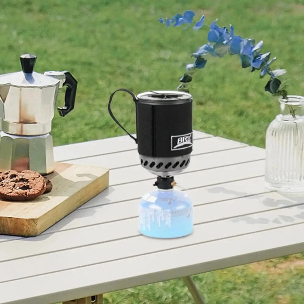 1500 W BRS 61, integrierter Wärmesammel-Topfbrenner für den Außenbereich, ultraleicht, tragbar, Wanderofen, Kochen, Rucksackreisen, Herdsystem