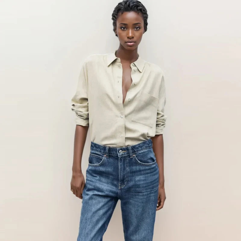 Hemden Frühling frauen 2025, Neue Chic Lose Elegante Büro Blusen Mode Bequeme Lange Ärmeln Straße Jugend Hemd Tops