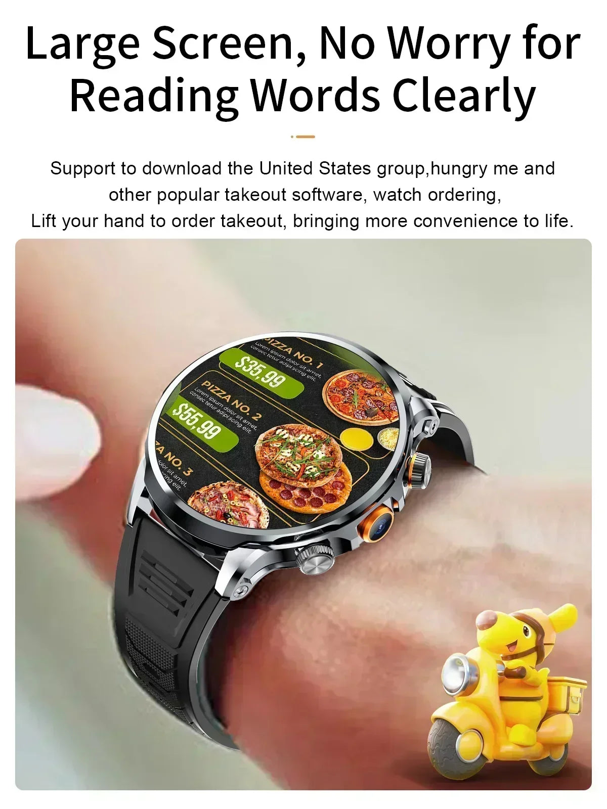 Neue H18 Android Smartwatch 1,95 Zoll AMOLED Blaulichtfilter Bluetooth Anruf GPS+GLONASS Dual Navigation Wasserdicht