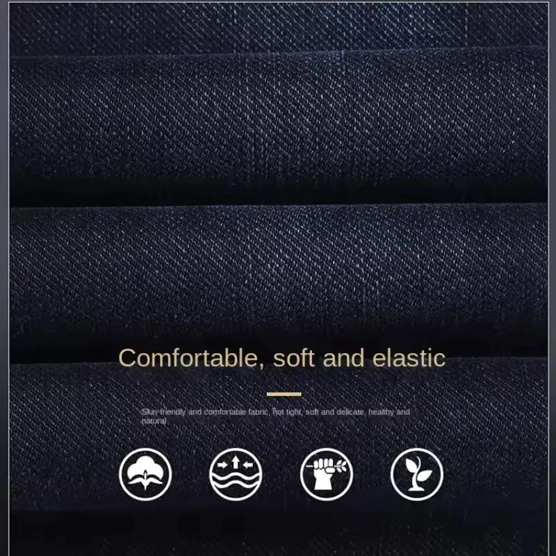 Herren-Jeans mit geradem Bein, hochwertig, leicht, luxuriös, bestickt, lässig, vielseitig, modisch, schlankmachend, glatter Silhouetten-Stil