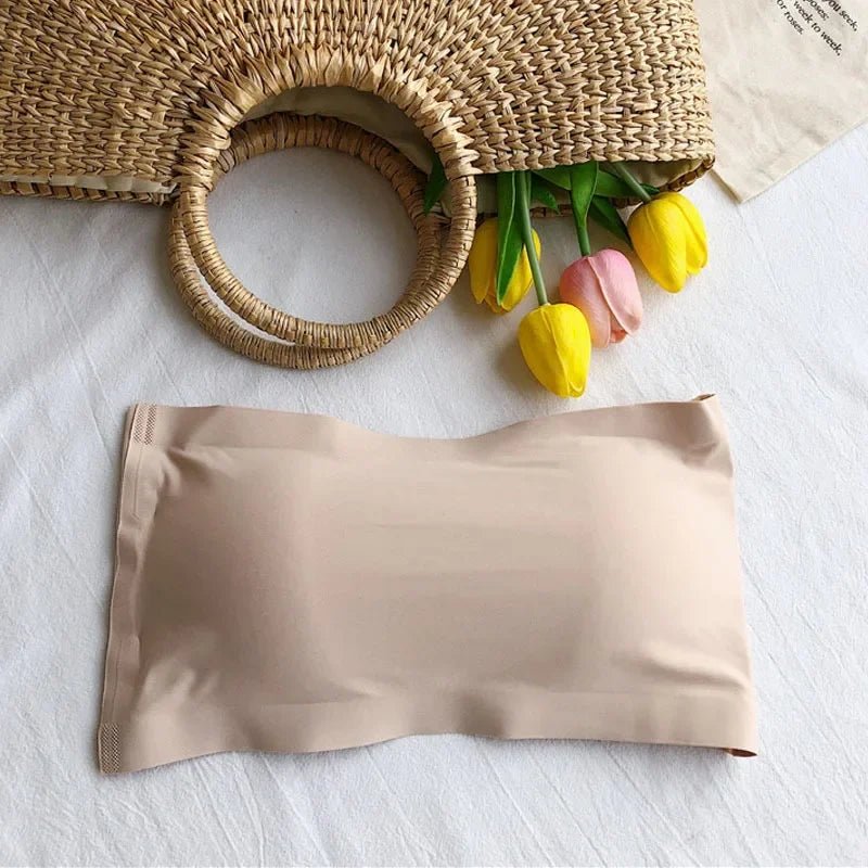 Nahtlose einteilige Röhrenoberteile für Damen, herausnehmbare Polster, Dessous, Basic, Schwarz/Weiß/Haut, trägerloser BH für Damen, Bandeau, sexy Dessous