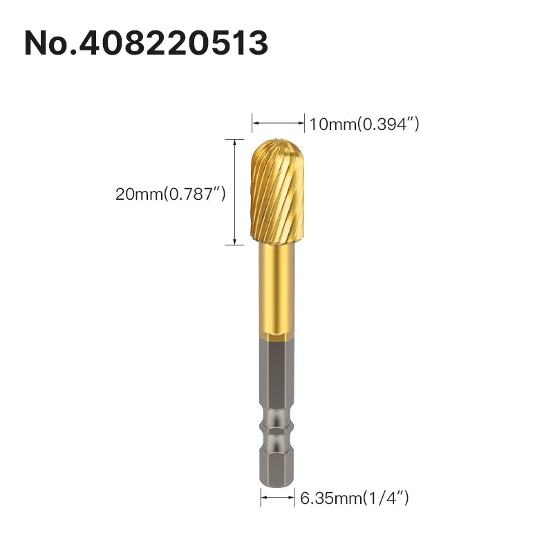 LIDIAO Titanbeschichtung, Rotationsgrate, Rotationsfeile, Sechskantschaft, Schleifwerkzeuge, Gravur, Schleifen, Polieren, Bit für Metall, Holz