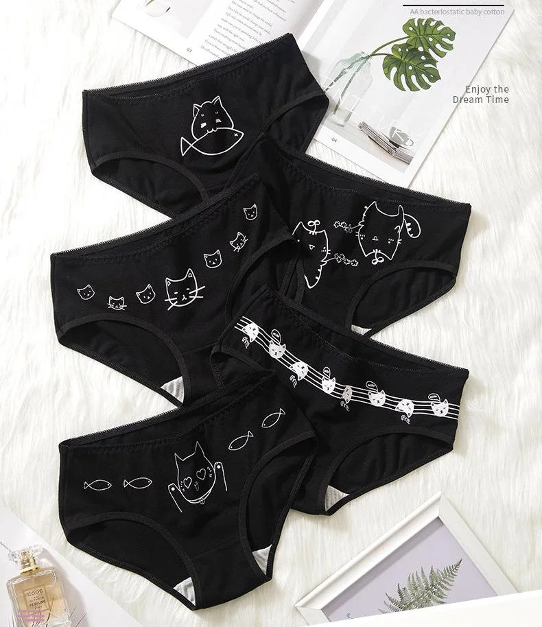 5 Teile/satz Baumwolle Cartoon Niedlichen Höschen Mädchen Kurze Unterwäsche Für Frauen Damen Pantys Weibliche Weiche Unterhose Sexy Dessous M-XL