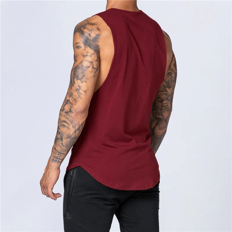 Männer Gym Kleidung Sommer Fitness Baumwolle Tank Top Männer Jogging Bodybuilding Ärmelloses Shirt Atmungsaktive Oansatz Casual Muskel Weste