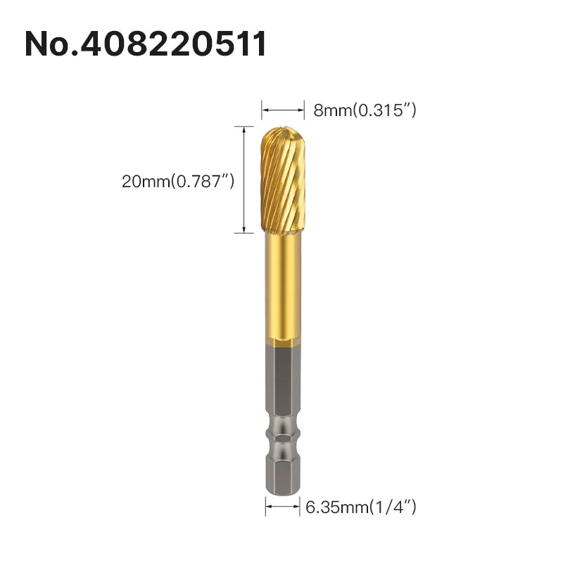 LIDIAO Titanbeschichtung, Rotationsgrate, Rotationsfeile, Sechskantschaft, Schleifwerkzeuge, Gravur, Schleifen, Polieren, Bit für Metall, Holz