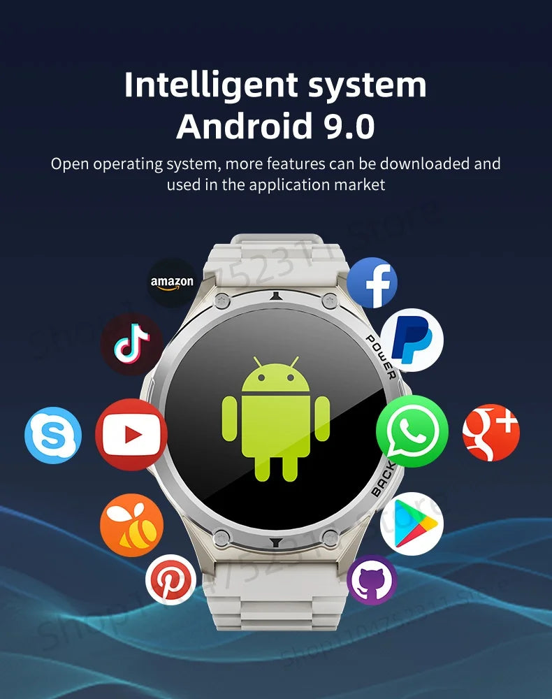 H12 Smartwatch 4G LTE Smartwatch mit WiFi SIM 1,6 Zoll AMOLED-Display Rotierende Kameras Videoanruf GPS Play Store App-Download
