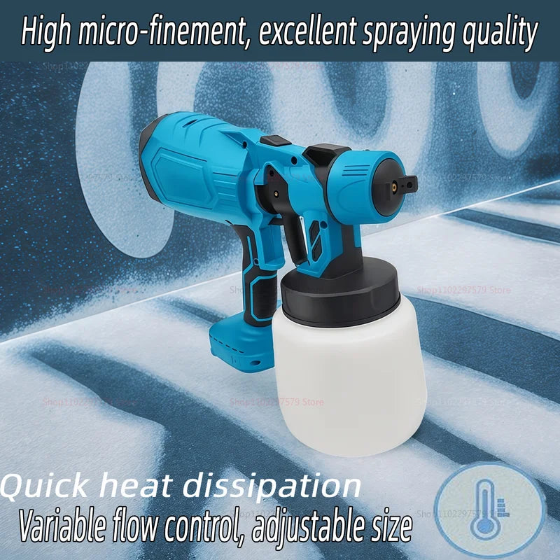 600 ml kabelloses elektrisches Farbspritzgerät, leistungsstarkes Airbrush-Spritzgerät für Auto-Möbel, Stahlbeschichtung, für den Innenbereich