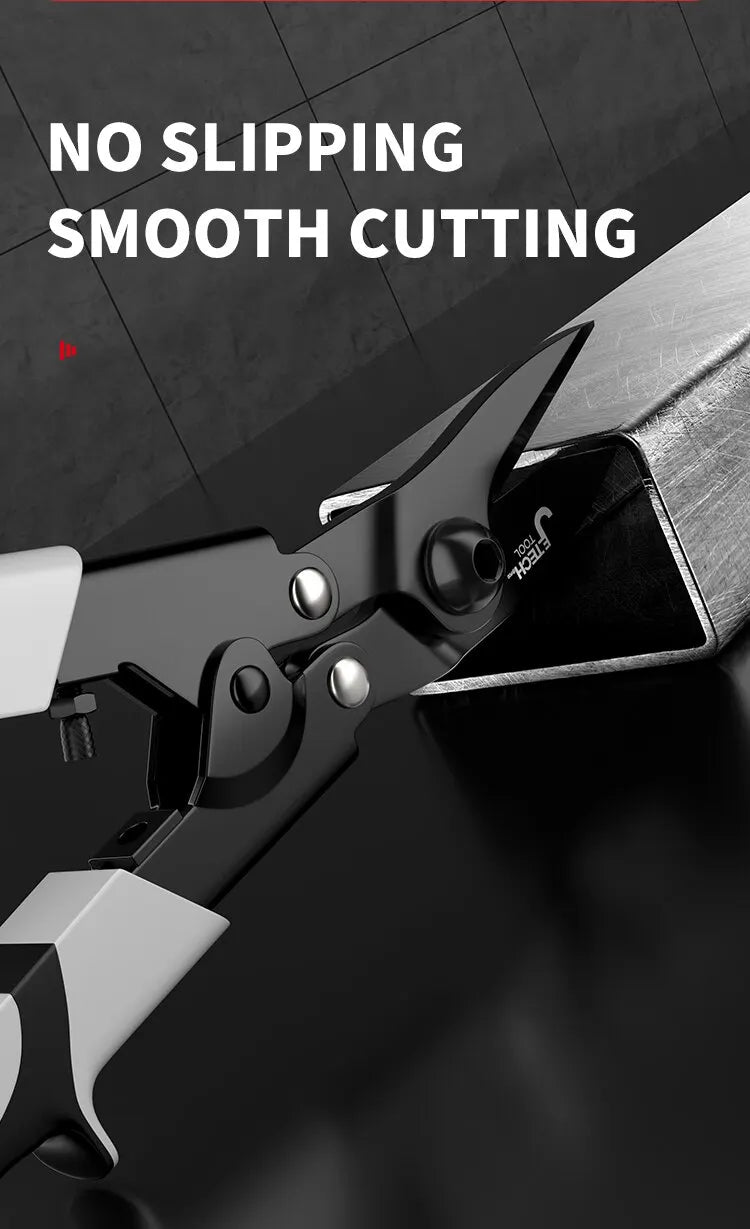 Professionelle Industrieschere: Edelstahlschere, Blechschere zum Schneiden von Blechen und PVC-Rohren