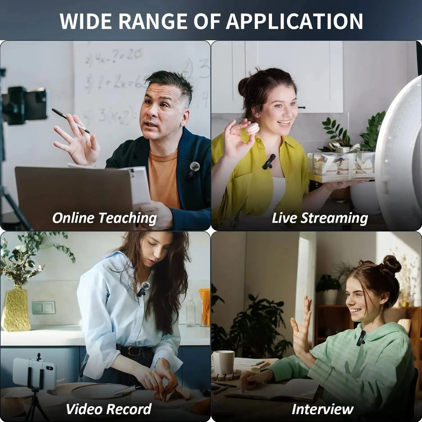 NEUE Wireless Lavalier-mikrofon Audio Video Aufnahme Mini Mic Für iPhone Android Laptop Live Gaming Handy Mikrofon