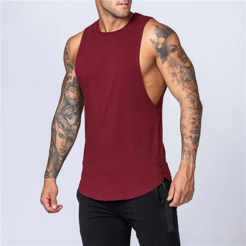 Männer Gym Kleidung Sommer Fitness Baumwolle Tank Top Männer Jogging Bodybuilding Ärmelloses Shirt Atmungsaktive Oansatz Casual Muskel Weste