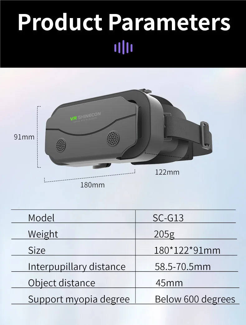 Vr Brille Virtual-Reality-Headset Viar-Geräte Helm 3D-Objektive Smart-Brille für Smartphones Handy Handy Gogle Spiel Zubehör