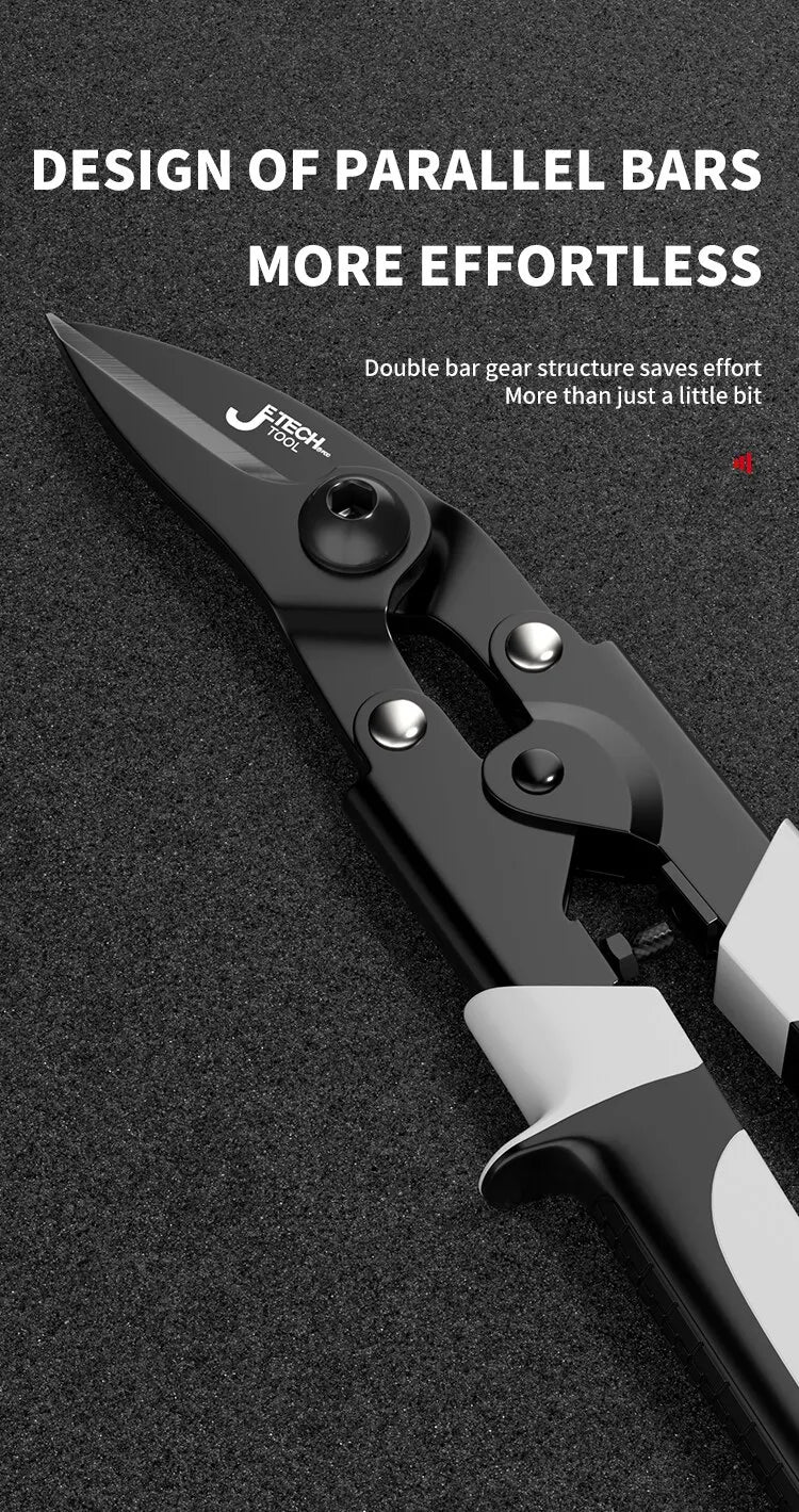 Professionelle Industrieschere: Edelstahlschere, Blechschere zum Schneiden von Blechen und PVC-Rohren