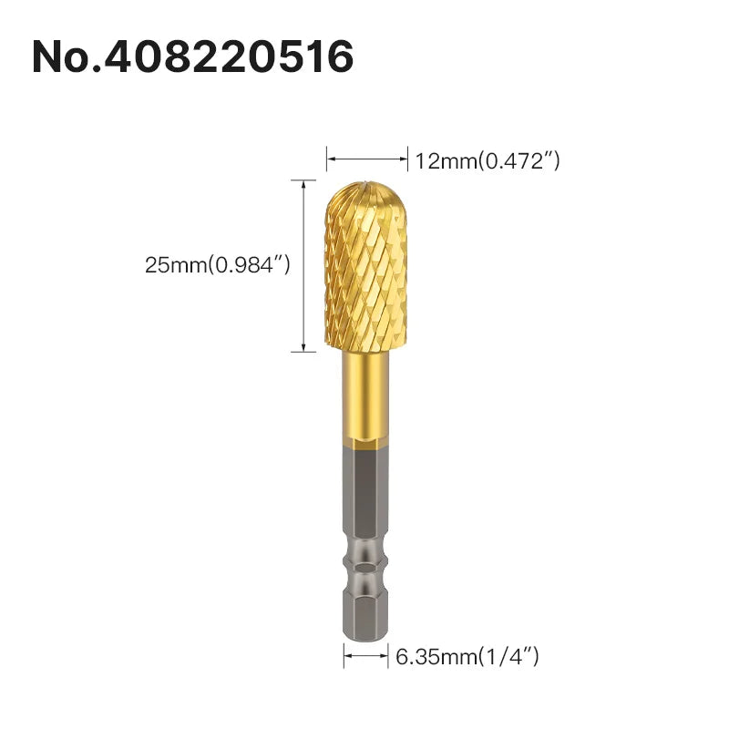 LIDIAO Titanbeschichtung, Rotationsgrate, Rotationsfeile, Sechskantschaft, Schleifwerkzeuge, Gravur, Schleifen, Polieren, Bit für Metall, Holz
