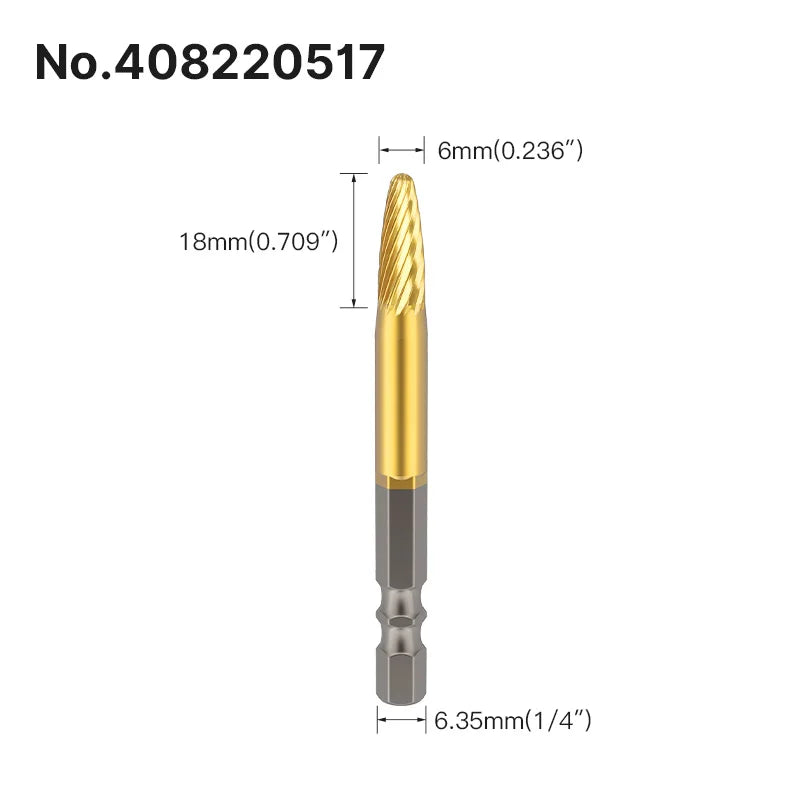 LIDIAO Titanbeschichtung, Rotationsgrate, Rotationsfeile, Sechskantschaft, Schleifwerkzeuge, Gravur, Schleifen, Polieren, Bit für Metall, Holz