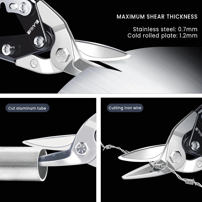 AIRAJ 10/12 Zoll Luftfahrtschere Toughbuilt Metallblechschneiden Multifunktionsschere mit abgestuftem Lineal EDC-Handwerkzeuge