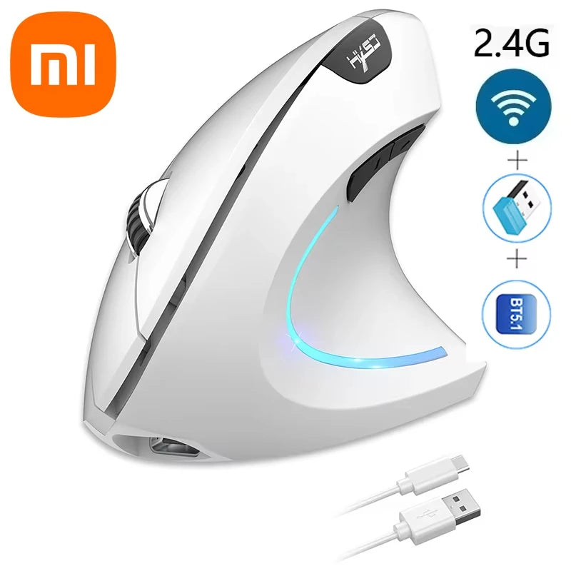 Xiaomi Vertikale Maus 2,4g + bt5.1 Dual-modus Drahtlose Mäuse Stummschaltung Prävention Maus Hand 6d Wiederaufladbare Typ-c 2400dpi Gaming Maus