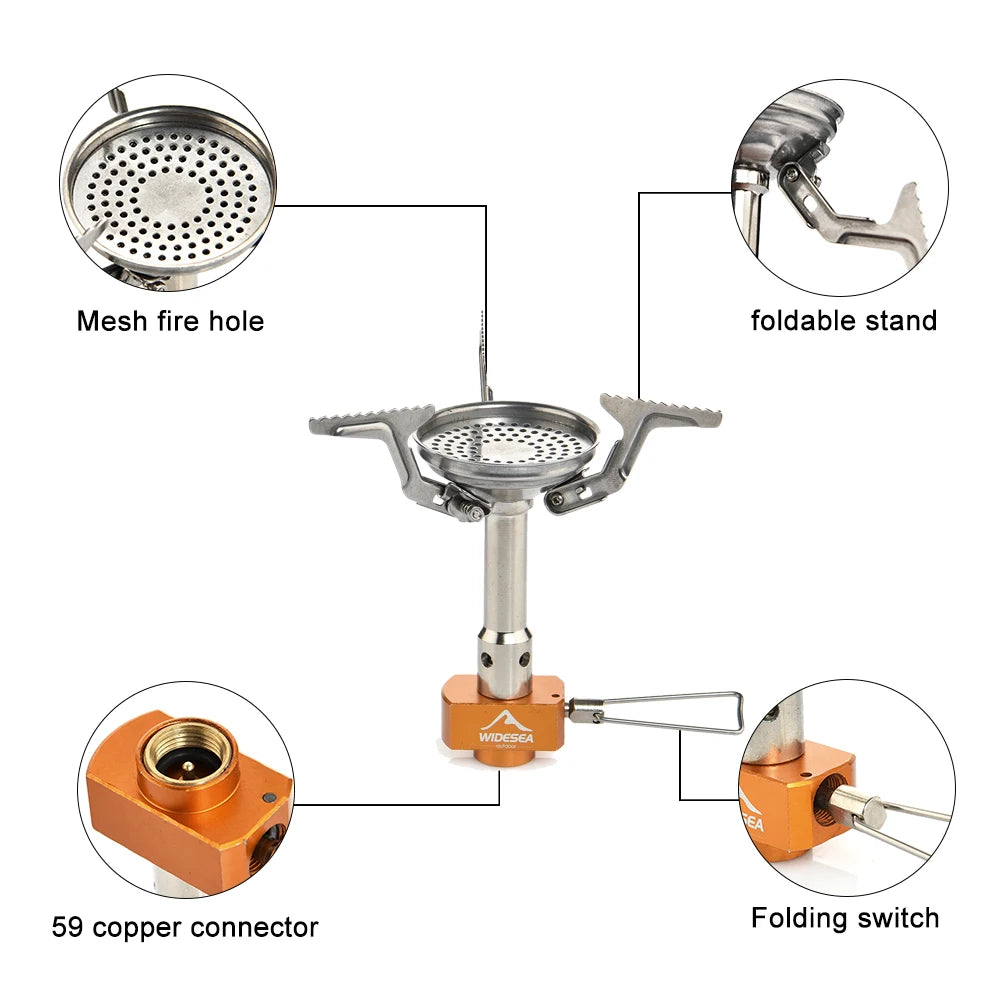 Widesea Camping Gas Brenner Tourist Herd Outdoor Tragbare Heizung Herd Überleben Überleben Ofen Tasche Picknick Kochgeschirr