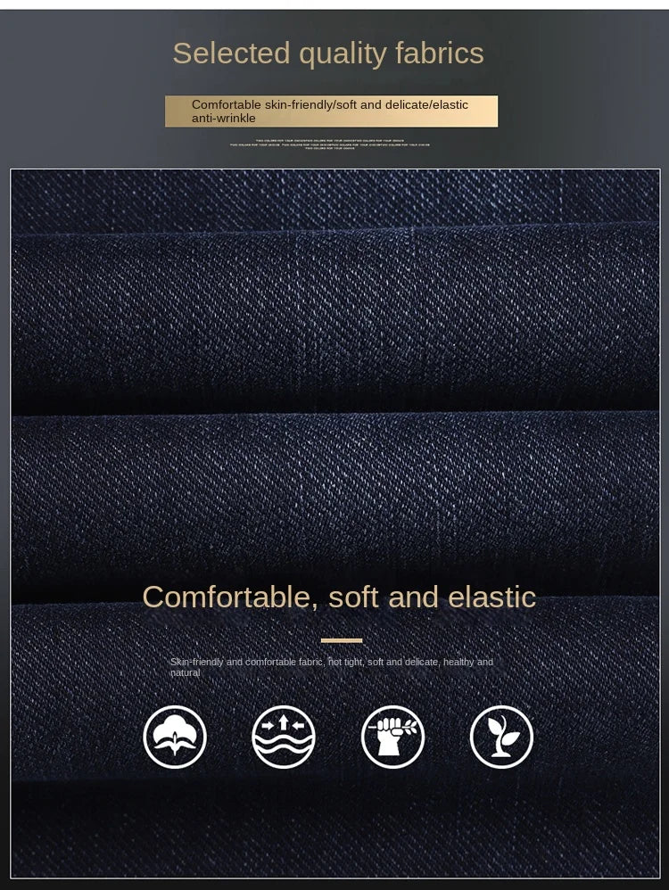 Herren-Jeans mit geradem Bein, hochwertig, leicht, luxuriös, bestickt, lässig, vielseitig, modisch, schlankmachend, glatter Silhouetten-Stil